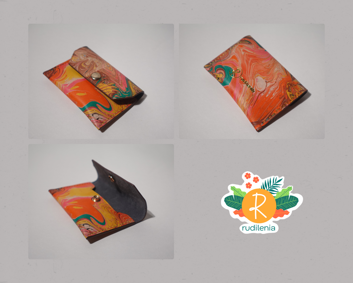 leather card holder, envelope cardholder, card holder handmade
