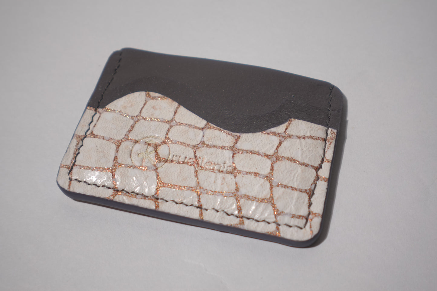 LEATHER CARD HOLDER 5 POCKET CHROME
