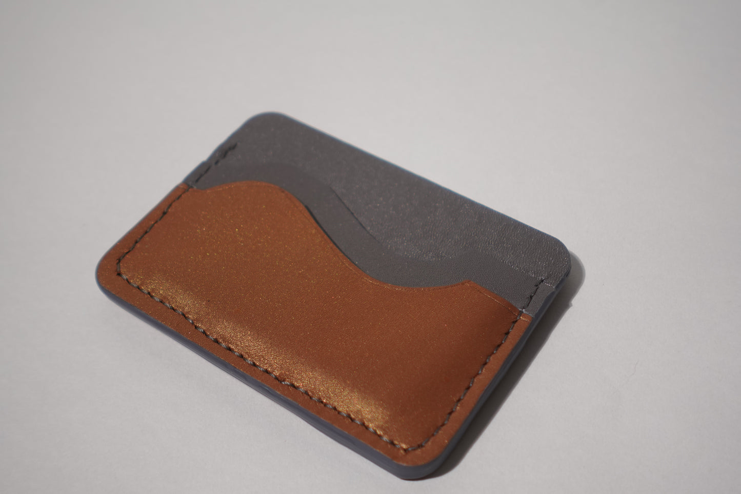 LEATHER CARD HOLDER 5 POCKET CHROME