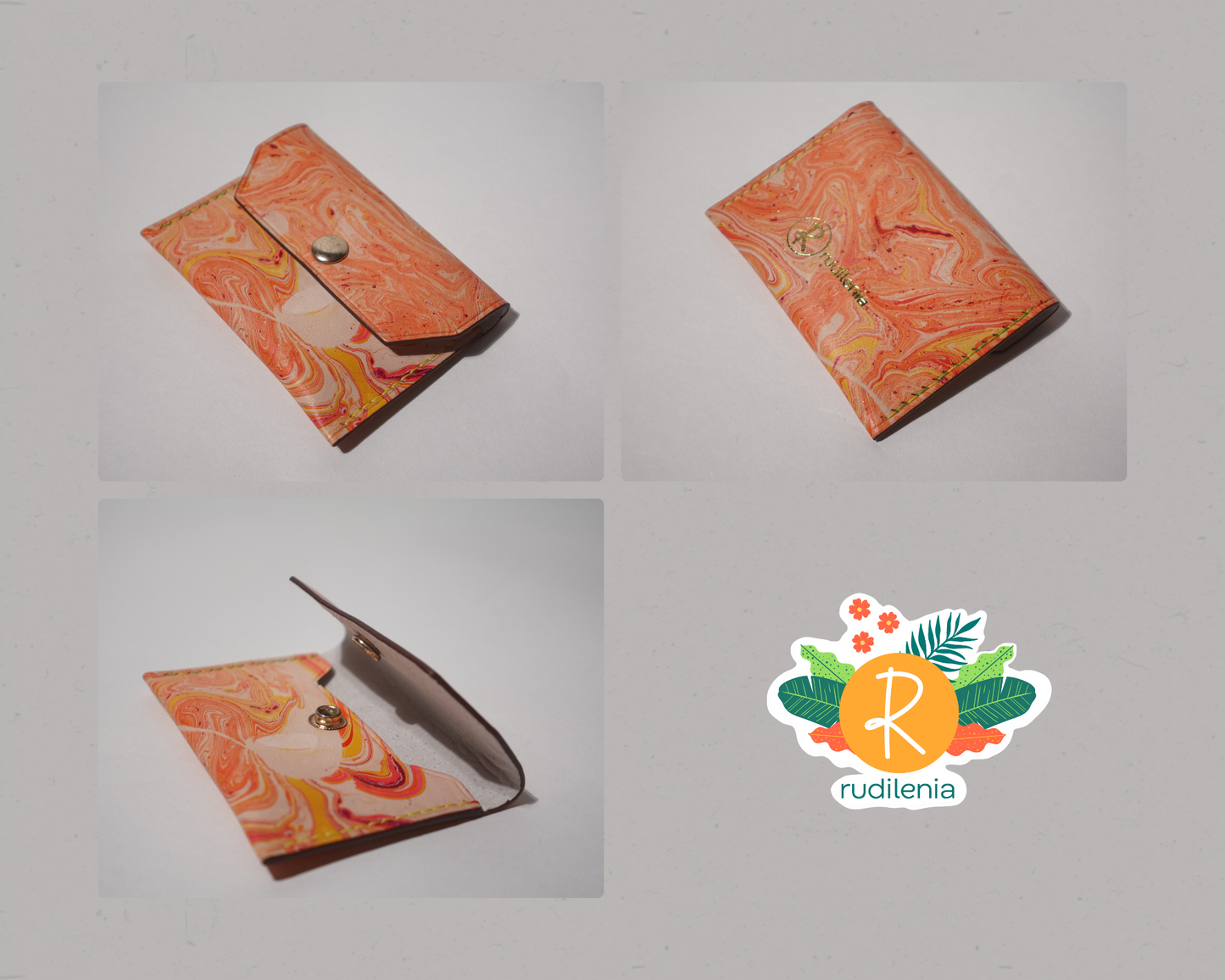 leather card holder, envelope cardholder, card holder handmade
