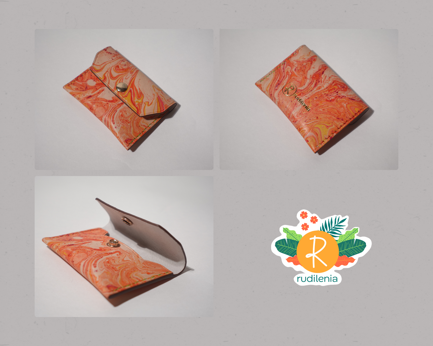 leather card holder, envelope cardholder, card holder handmade